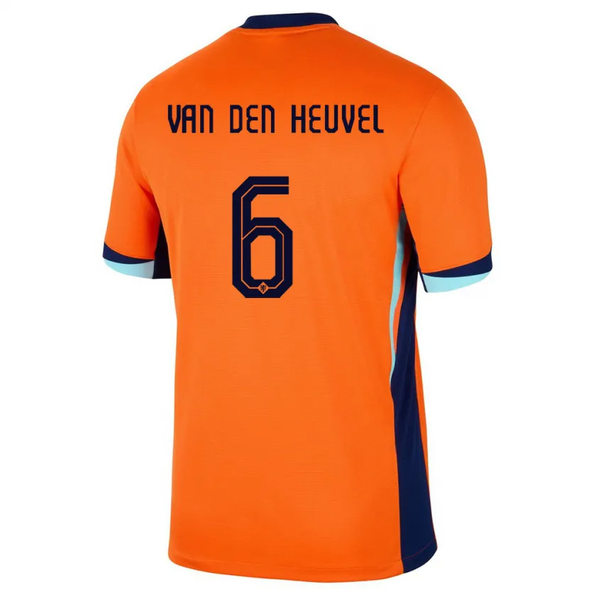 DanxenキッズオランダTim Van Den Heuvel#6オレンジホームシャツ24-26ジャージーユニフォーム