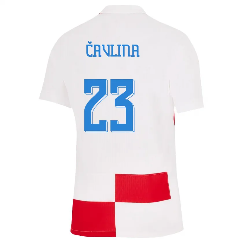 DanxenキッズクロアチアNikola Cavlina#23赤、白ホームシャツ24-26ジャージーユニフォーム