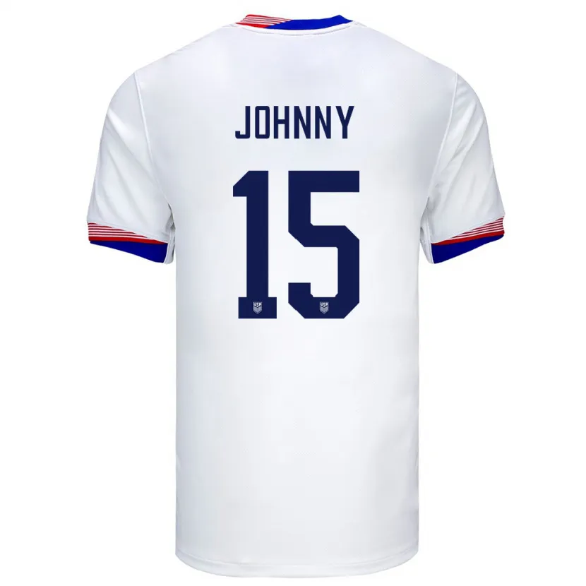 Danxenキッズアメリカ合衆国Johnny#15白ホームシャツ24-26ジャージーユニフォーム