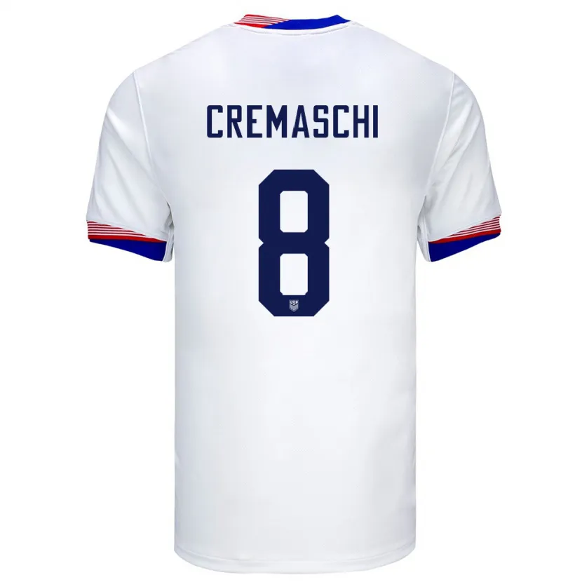 Danxenキッズアメリカ合衆国Benjamin Cremaschi#8白ホームシャツ24-26ジャージーユニフォーム