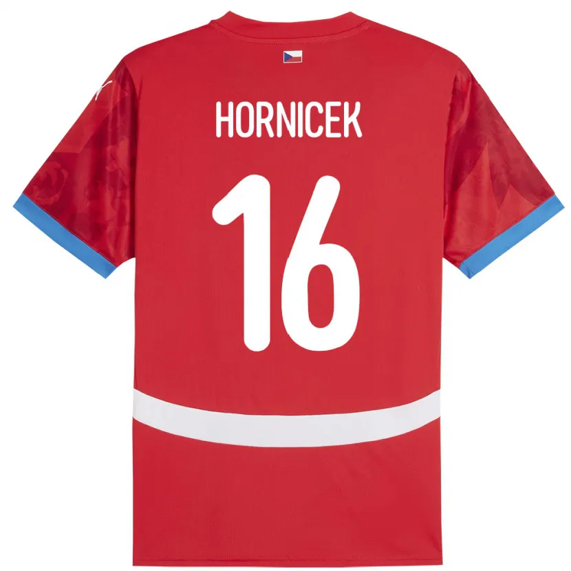 DanxenキッズチェコLukas Hornicek#16赤ホームシャツ24-26ジャージーユニフォーム