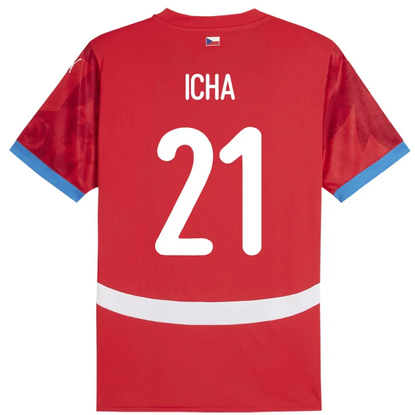 DanxenキッズチェコMarek Icha#21赤ホームシャツ24-26ジャージーユニフォーム