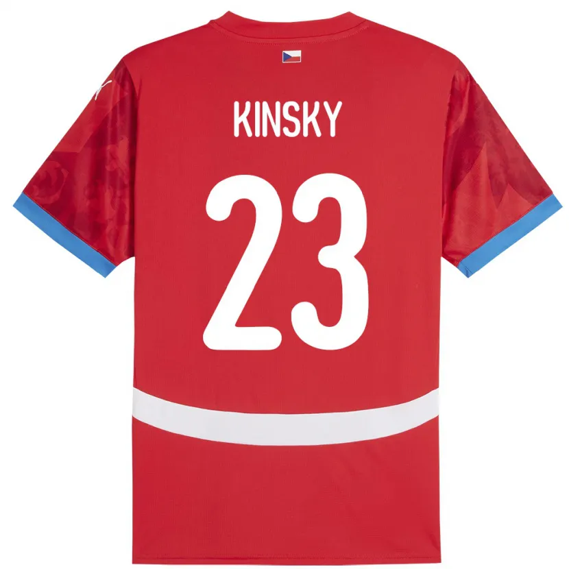 DanxenキッズチェコAntonin Kinsky#23赤ホームシャツ24-26ジャージーユニフォーム