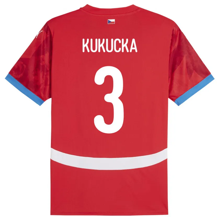 DanxenキッズチェコOndrej Kukucka#3赤ホームシャツ24-26ジャージーユニフォーム