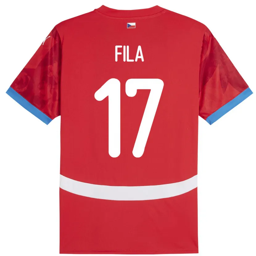 DanxenキッズチェコLukas Fila#17赤ホームシャツ24-26ジャージーユニフォーム