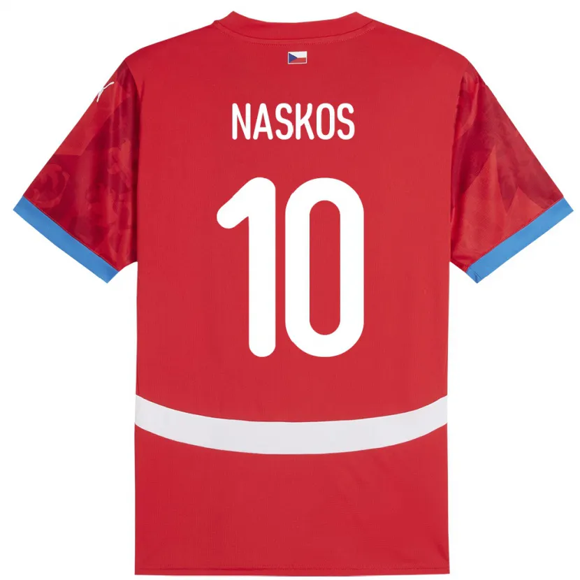 DanxenキッズチェコMarek Naskos#10赤ホームシャツ24-26ジャージーユニフォーム