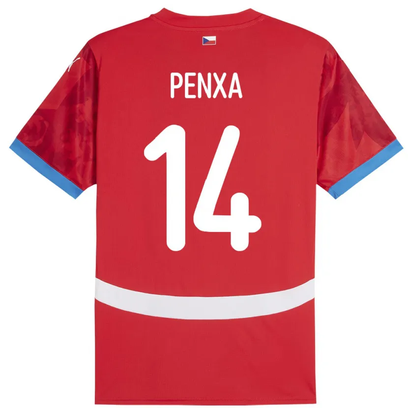 DanxenキッズチェコOndrej Penxa#14赤ホームシャツ24-26ジャージーユニフォーム