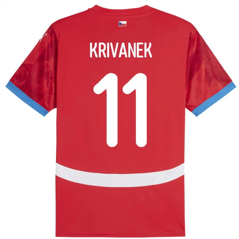 DanxenキッズチェコJan Krivanek#11赤ホームシャツ24-26ジャージーユニフォーム