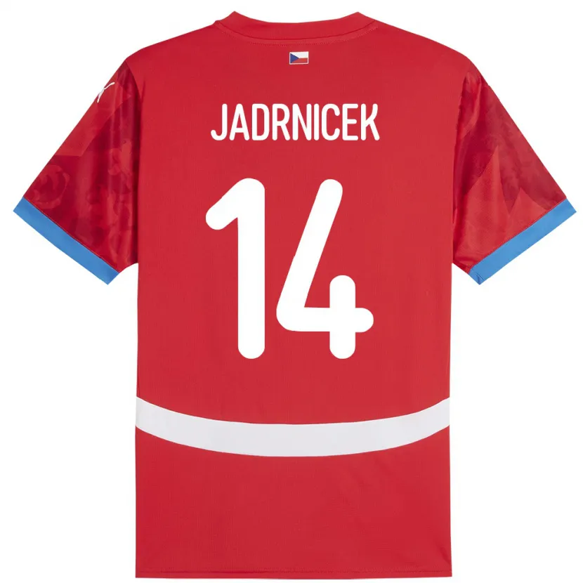 DanxenキッズチェコNikola Jadrnicek#14赤ホームシャツ24-26ジャージーユニフォーム