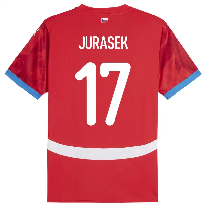 DanxenキッズチェコPatrik Jurasek#17赤ホームシャツ24-26ジャージーユニフォーム