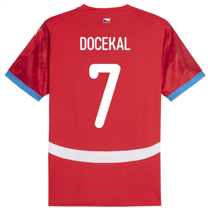 DanxenキッズチェコTomas Docekal#7赤ホームシャツ24-26ジャージーユニフォーム