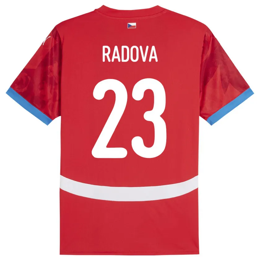 DanxenキッズチェコMichaela Radová#23赤ホームシャツ24-26ジャージーユニフォーム