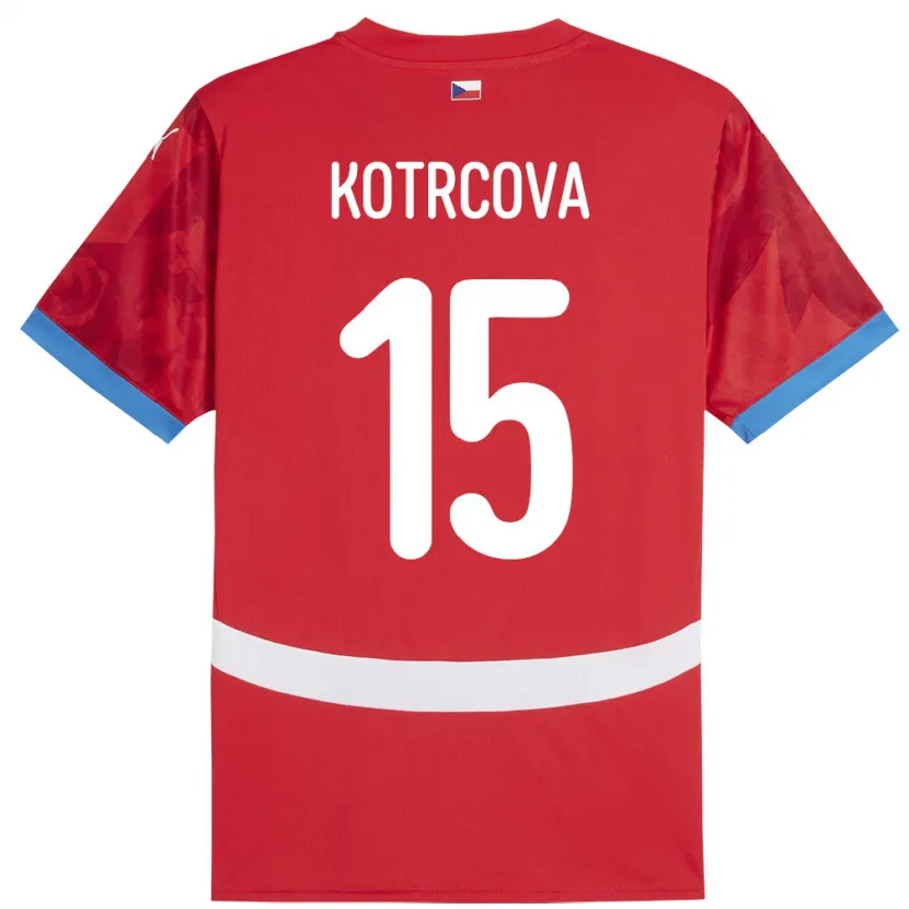 DanxenキッズチェコKateřina Kotrčová#15赤ホームシャツ24-26ジャージーユニフォーム