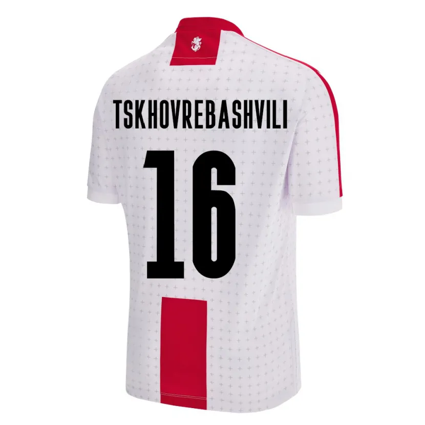 DanxenキッズジョージアNikoloz Tskhovrebashvili#16白ホームシャツ24-26ジャージーユニフォーム