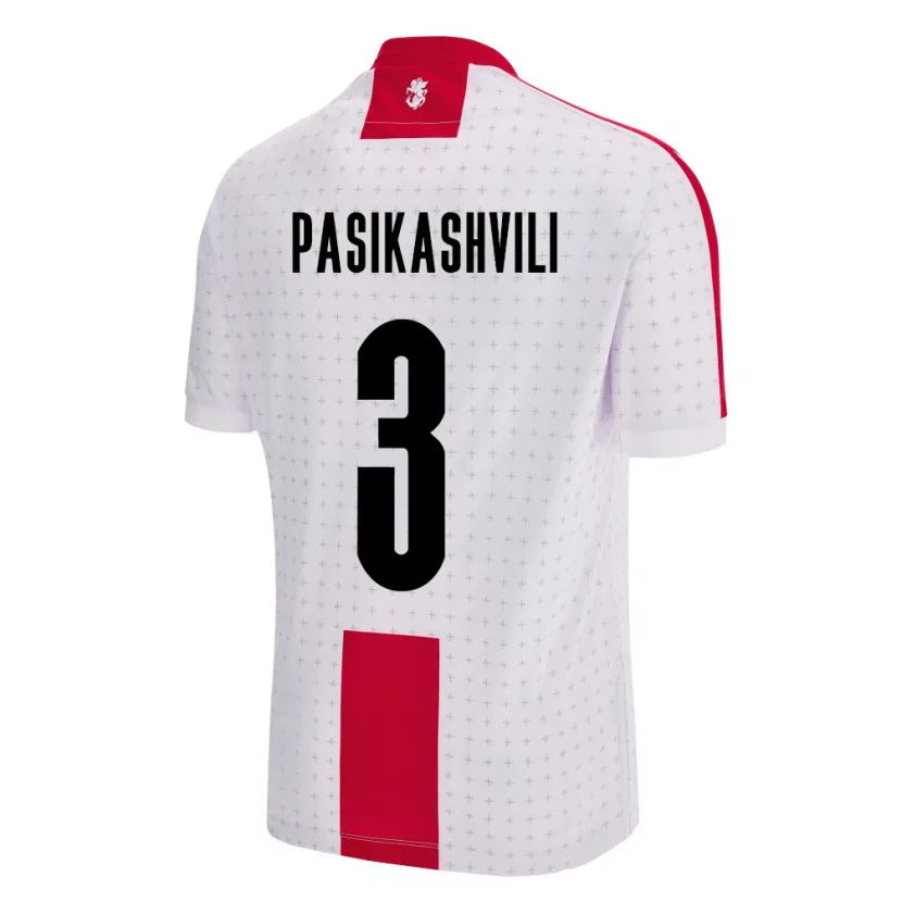 DanxenキッズジョージアNino Pasikashvili#3白ホームシャツ24-26ジャージーユニフォーム