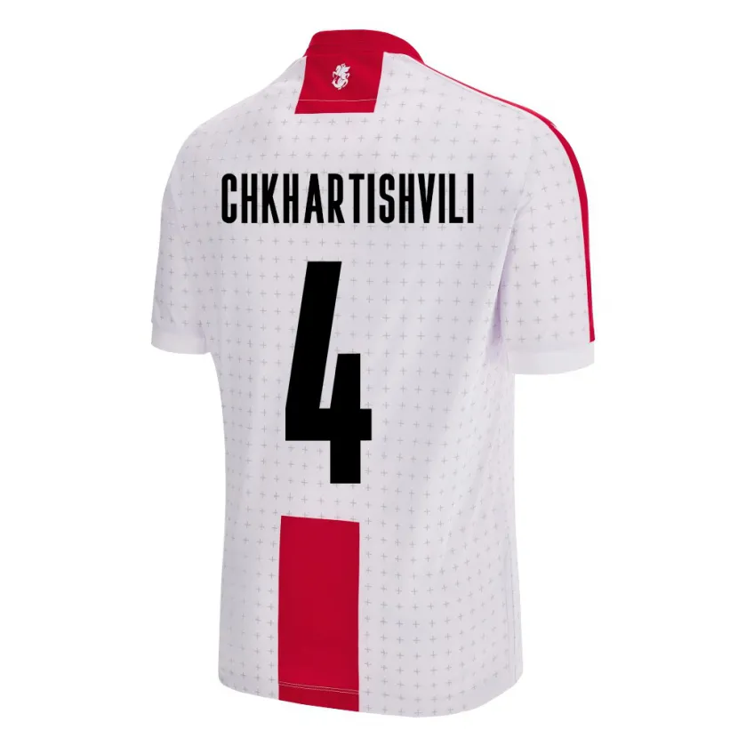 DanxenキッズジョージアNino Chkhartishvili#4白ホームシャツ24-26ジャージーユニフォーム