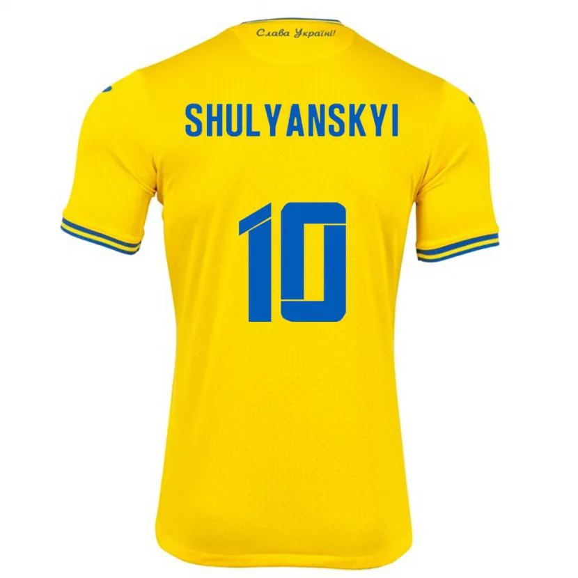 DanxenキッズウクライナArtem Shulyanskyi#10黄ホームシャツ24-26ジャージーユニフォーム