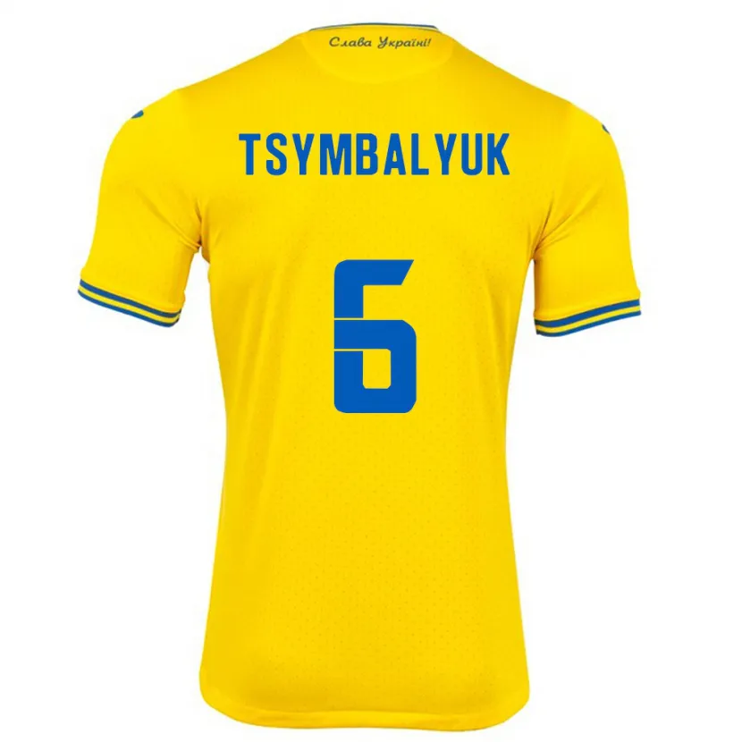 DanxenキッズウクライナMaksym Tsymbalyuk#6黄ホームシャツ24-26ジャージーユニフォーム