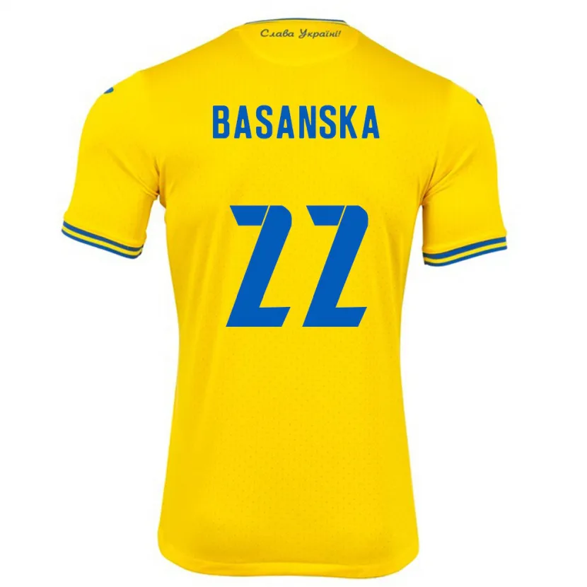 DanxenキッズウクライナOlga Basanska#22黄ホームシャツ24-26ジャージーユニフォーム