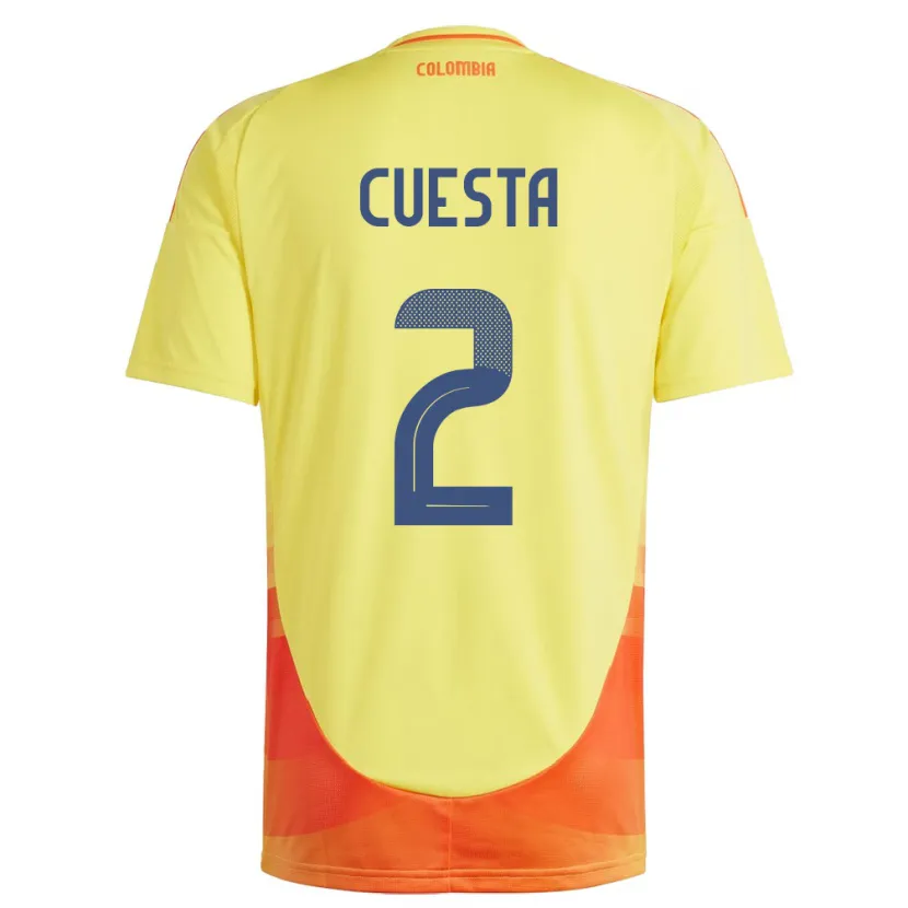 DanxenキッズコロンビアCarlos Cuesta#2黄ホームシャツ24-26ジャージーユニフォーム