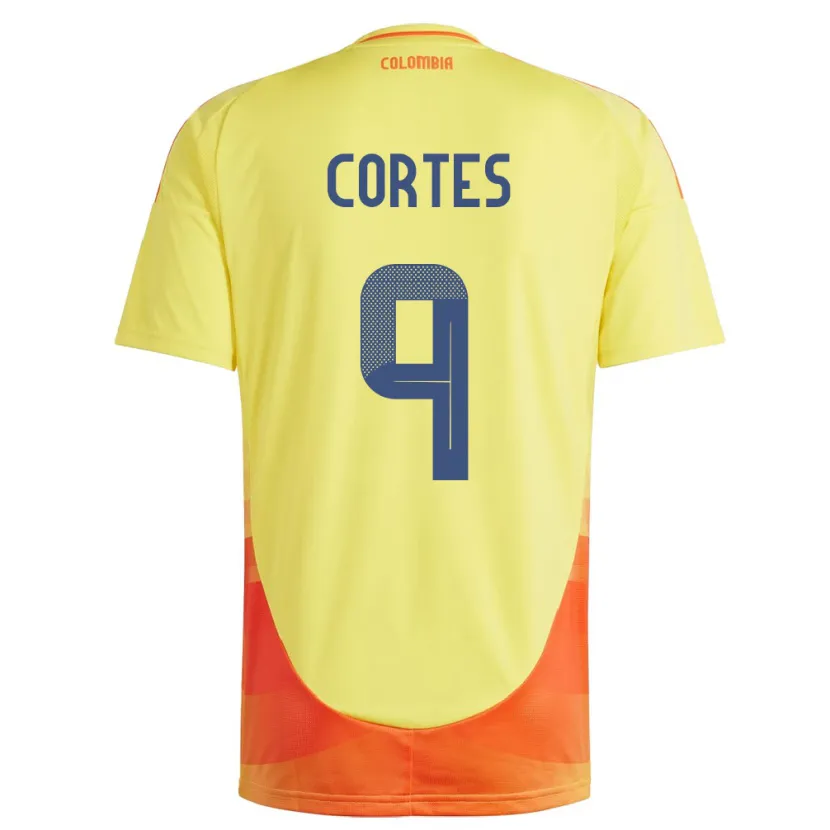 DanxenキッズコロンビアCarlos Cortés#9黄ホームシャツ24-26ジャージーユニフォーム