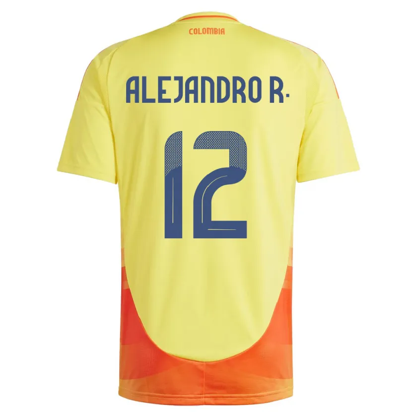 DanxenキッズコロンビアAlejandro Rodríguez#12黄ホームシャツ24-26ジャージーユニフォーム