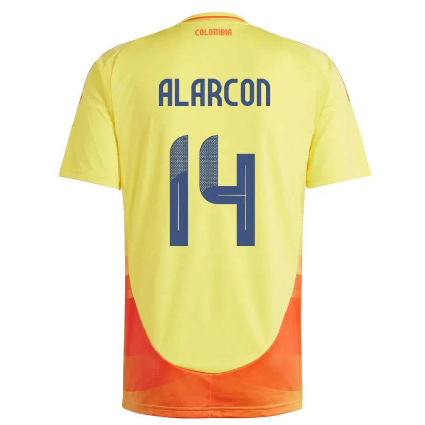 DanxenキッズコロンビアAndrés Alarcón#14黄ホームシャツ24-26ジャージーユニフォーム