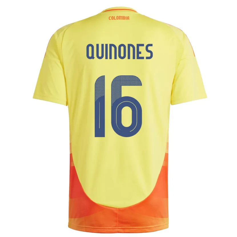 DanxenキッズコロンビアNelson Quiñónes#16黄ホームシャツ24-26ジャージーユニフォーム