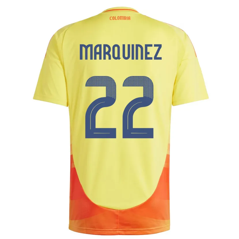 DanxenキッズコロンビアLuis Marquinez#22黄ホームシャツ24-26ジャージーユニフォーム