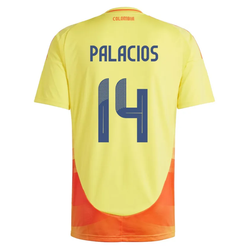 DanxenキッズコロンビアJulián Palacios#14黄ホームシャツ24-26ジャージーユニフォーム