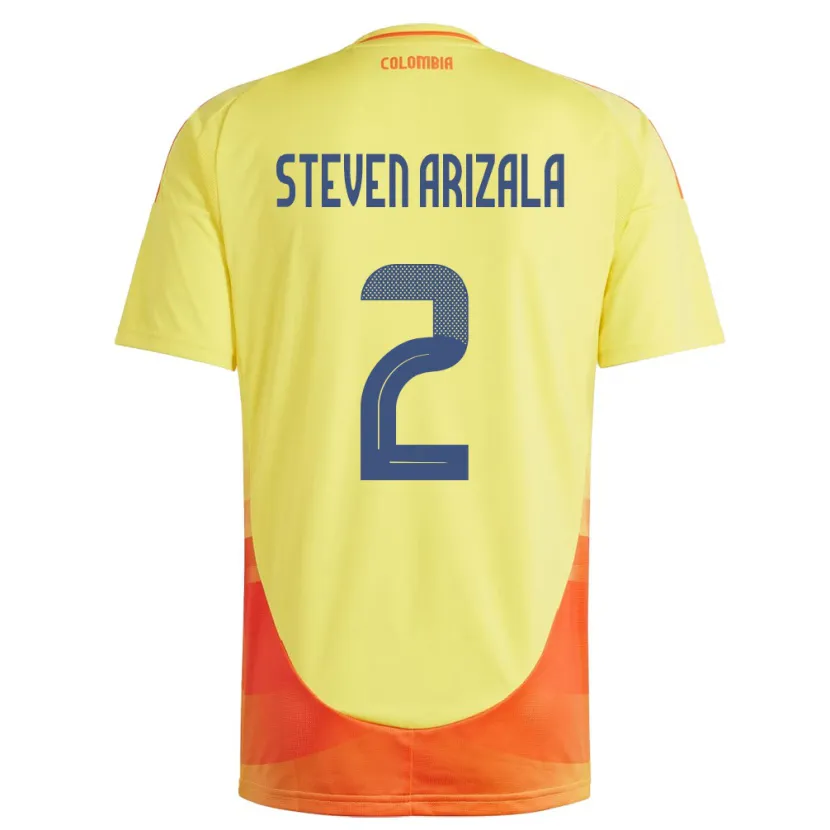 DanxenキッズコロンビアElver Steven Arizala#2黄ホームシャツ24-26ジャージーユニフォーム