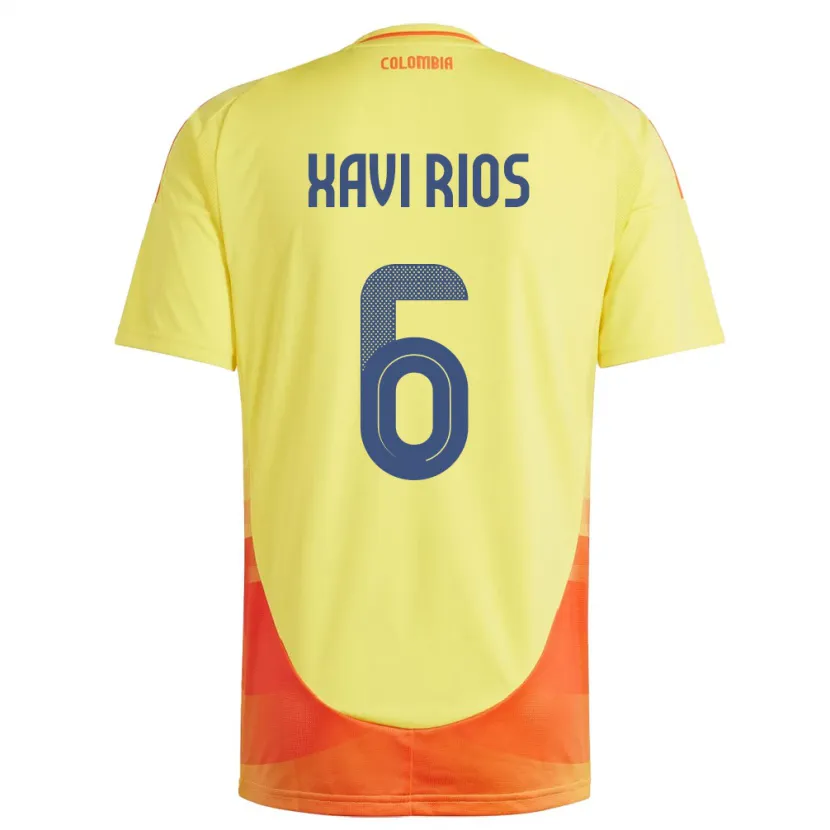 DanxenキッズコロンビアXavi Ríos#6黄ホームシャツ24-26ジャージーユニフォーム