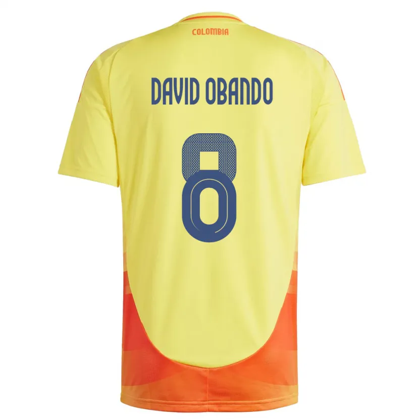 DanxenキッズコロンビアJuan David Obando#8黄ホームシャツ24-26ジャージーユニフォーム