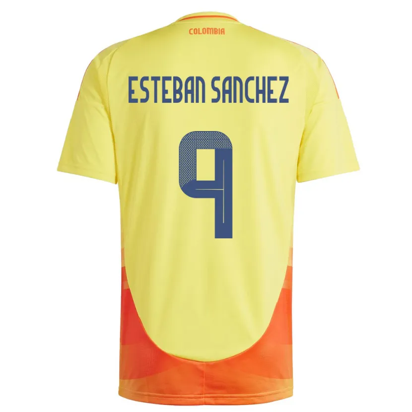 DanxenキッズコロンビアJuan Esteban Sánchez#9黄ホームシャツ24-26ジャージーユニフォーム