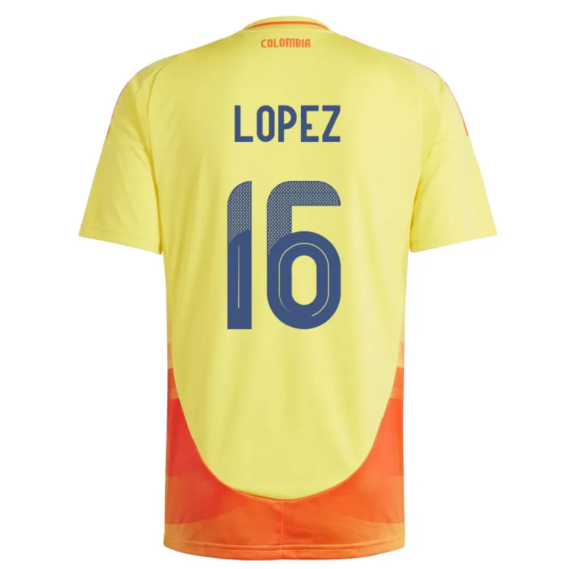 DanxenキッズコロンビアWilliam López#16黄ホームシャツ24-26ジャージーユニフォーム