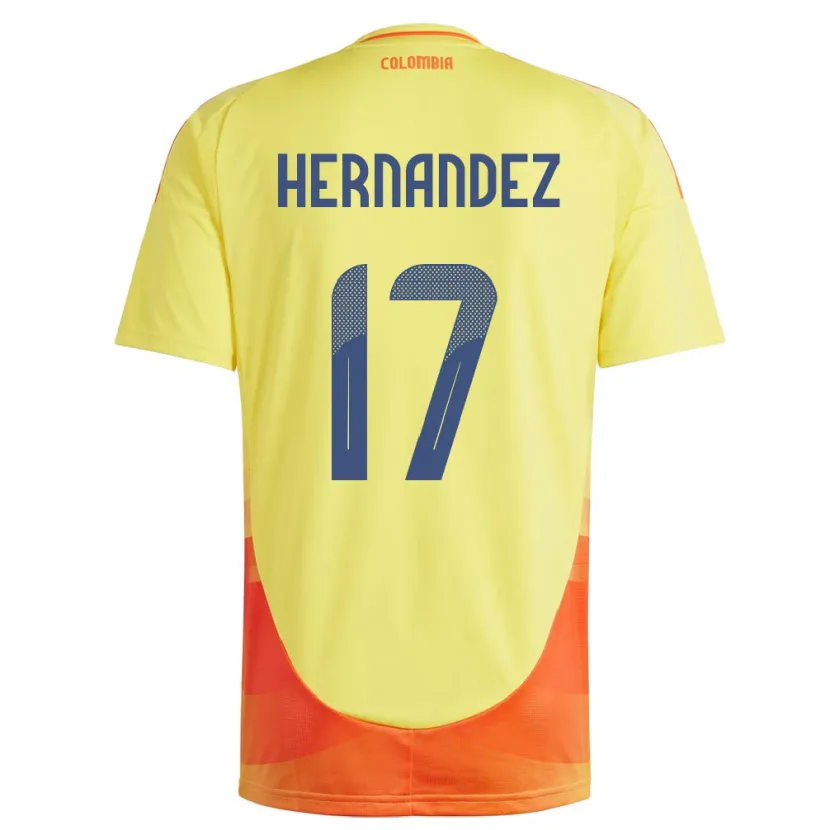 DanxenキッズコロンビアJhoan Hernández#17黄ホームシャツ24-26ジャージーユニフォーム