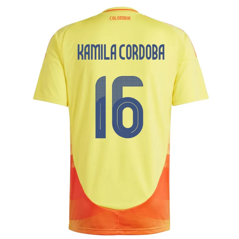 DanxenキッズコロンビアSara Kamila Córdoba#16黄ホームシャツ24-26ジャージーユニフォーム