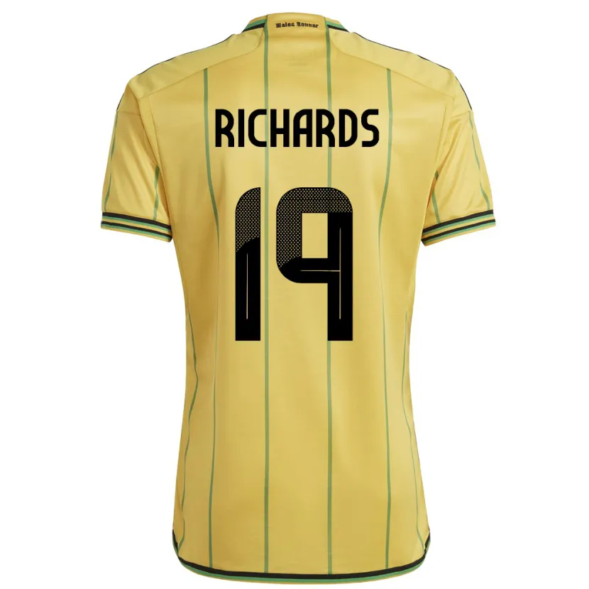 DanxenキッズジャマイカDavia Richards#19黄ホームシャツ24-26ジャージーユニフォーム