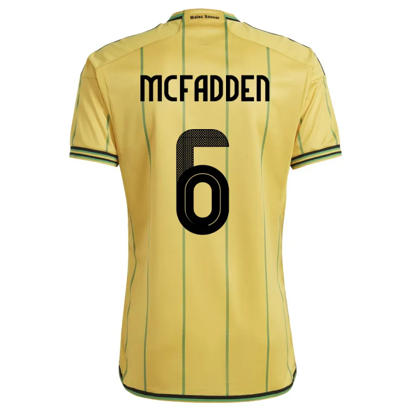 DanxenキッズジャマイカLogan Mcfadden#6黄ホームシャツ24-26ジャージーユニフォーム