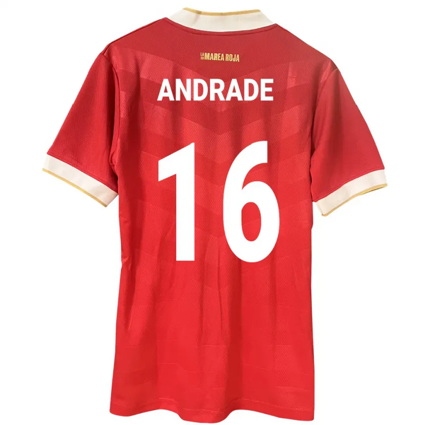 DanxenキッズパナマAndrés Andrade#16赤ホームシャツ24-26ジャージーユニフォーム