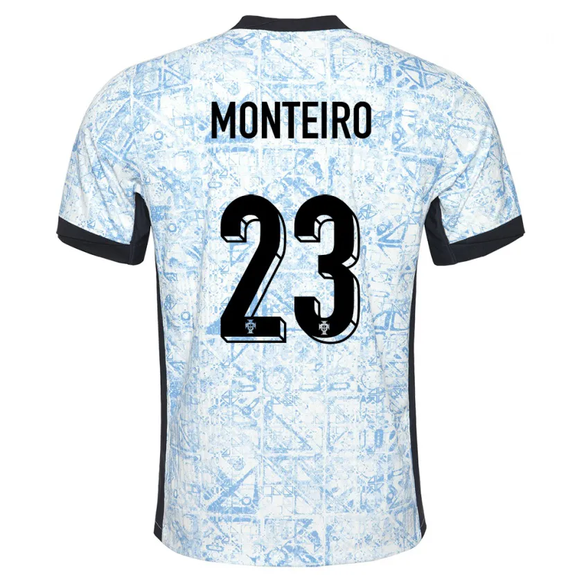 DanxenキッズポルトガルDavid Monteiro#23クリームブルーアウェイシャツ24-26ジャージーユニフォーム