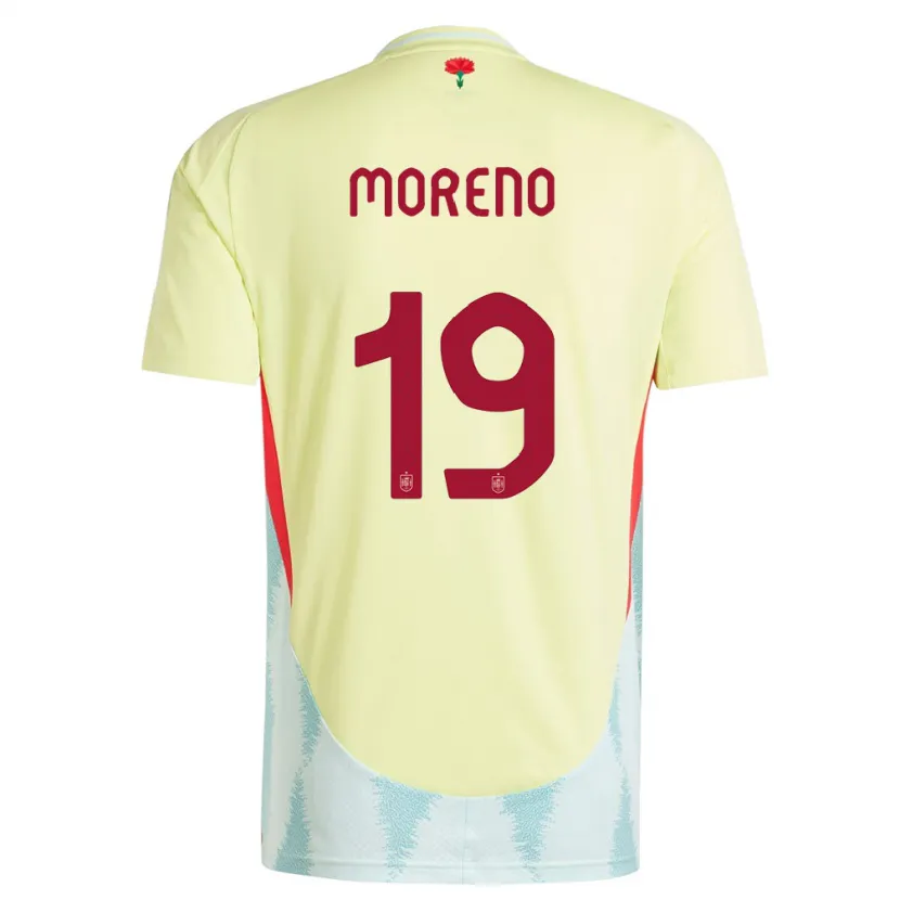 DanxenキッズスペインVictor Moreno#19黄アウェイシャツ24-26ジャージーユニフォーム