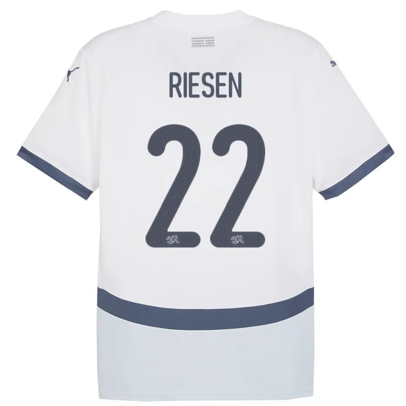 DanxenキッズスイスNadine Riesen#22白アウェイシャツ24-26ジャージーユニフォーム