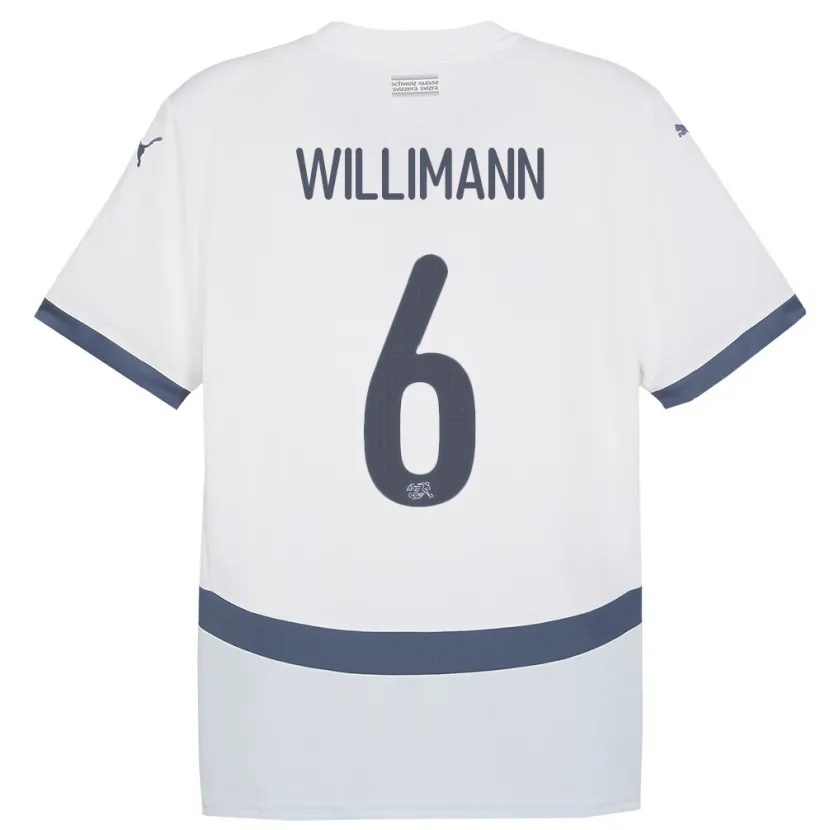 DanxenキッズスイスMauricio Willimann#6白アウェイシャツ24-26ジャージーユニフォーム