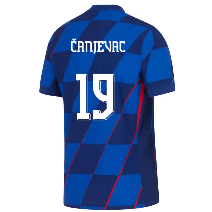 DanxenキッズクロアチアJanja Canjevac#19青アウェイシャツ24-26ジャージーユニフォーム