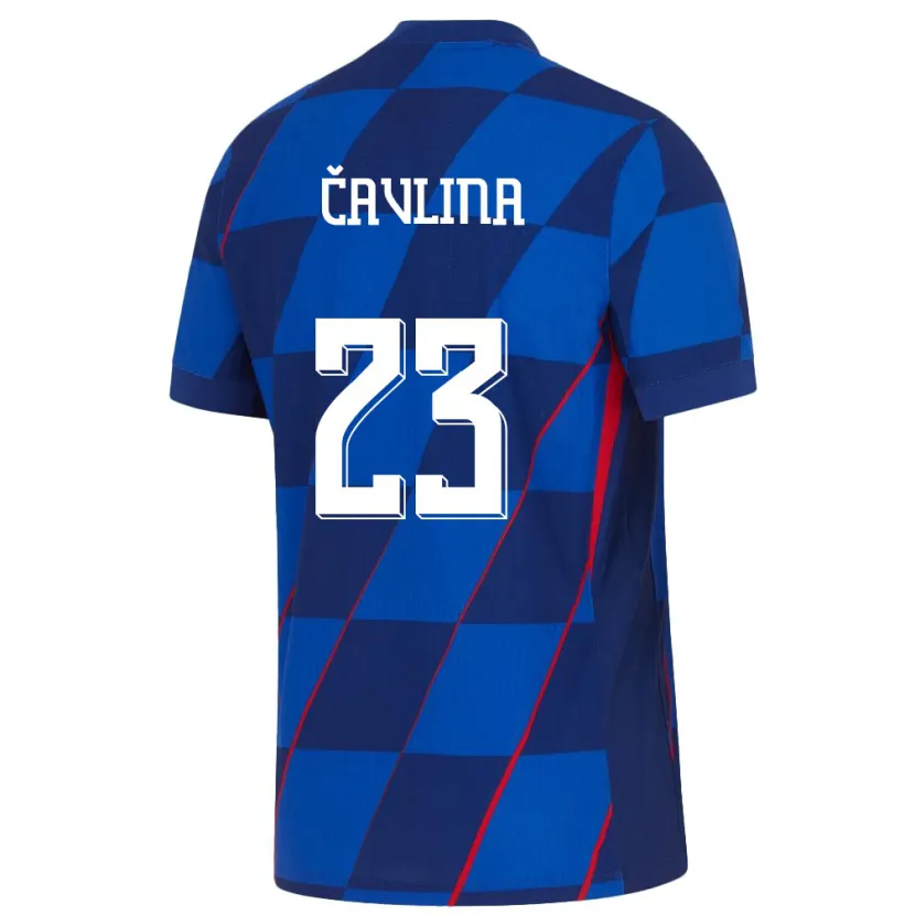 DanxenキッズクロアチアNikola Cavlina#23青アウェイシャツ24-26ジャージーユニフォーム