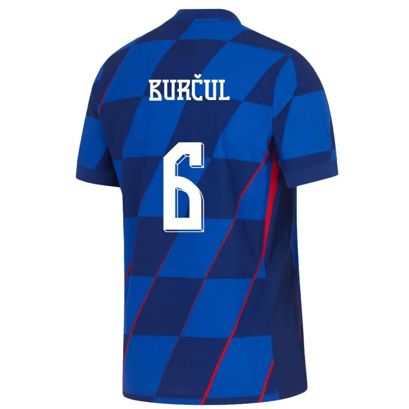 DanxenキッズクロアチアBruno Burcul#6青アウェイシャツ24-26ジャージーユニフォーム