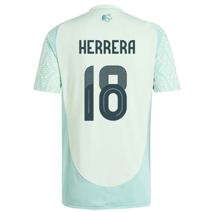 DanxenキッズメキシコOzziel Herrera#18リネングリーンアウェイシャツ24-26ジャージーユニフォーム