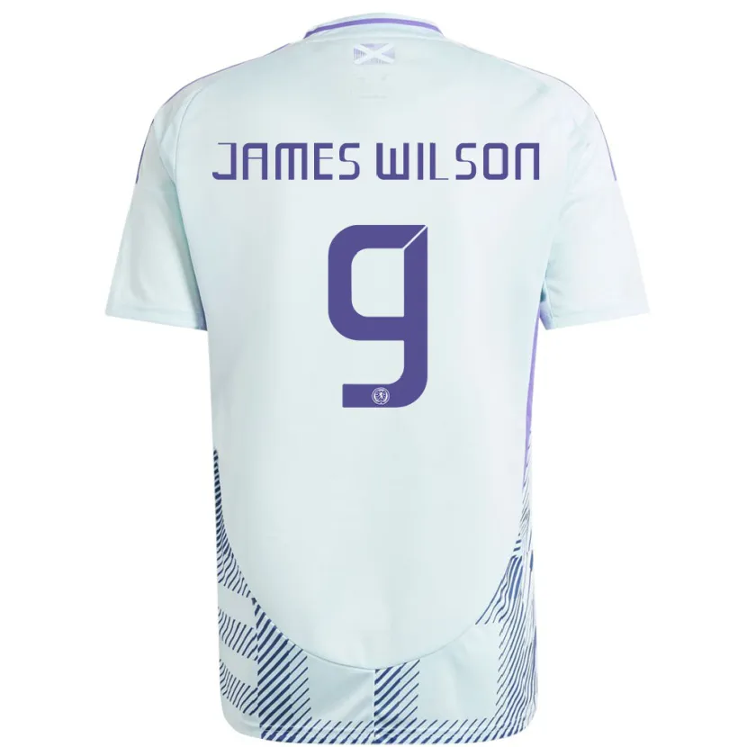 DanxenキッズスコットランドJames Wilson#9ライトミントブルーアウェイシャツ24-26ジャージーユニフォーム