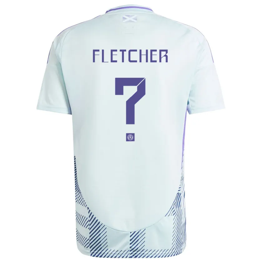 DanxenキッズスコットランドTyler Fletcher#0ライトミントブルーアウェイシャツ24-26ジャージーユニフォーム